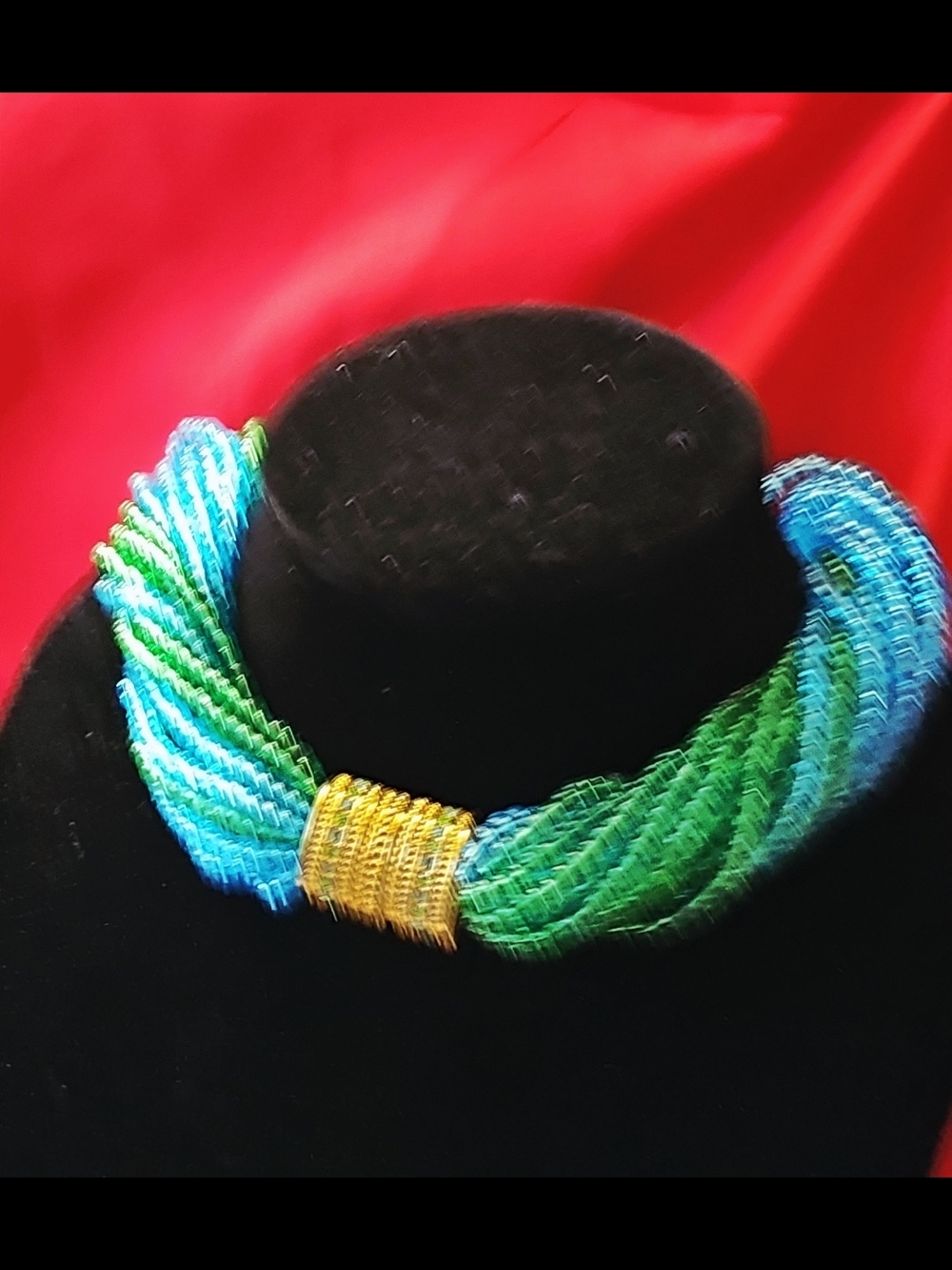 Joan Rivers Blue and Green Twisted Seed Bead Necklace